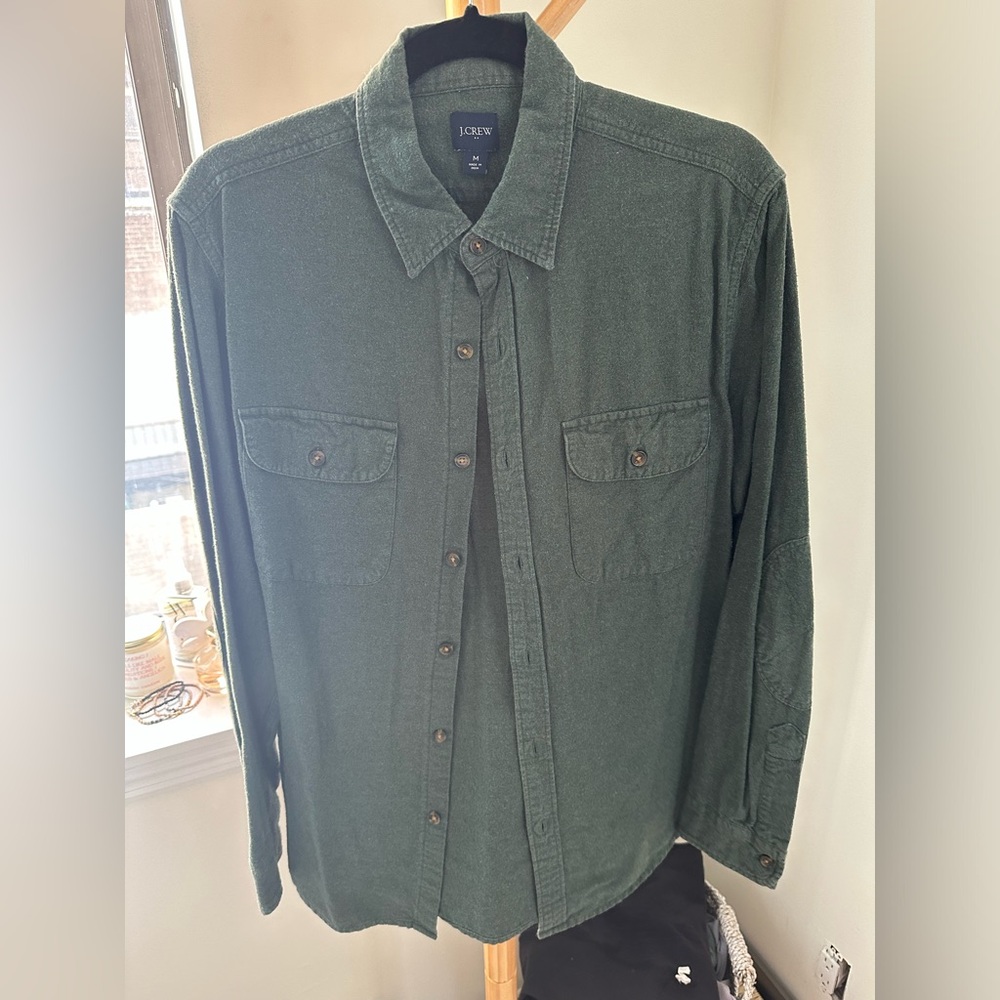 J Crew Green Flannel Shirt